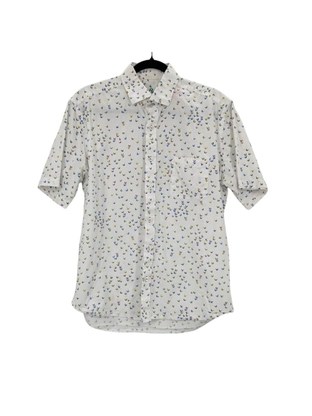 Alan Flusser Butterfly Print Button Up Shirt Preppy Vacation Smart Casual Large‎